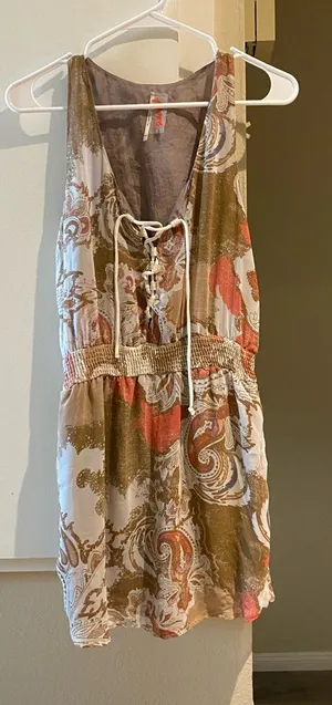 Free people Bohemian Paisley Lace-Up mini Dress thumbnail 1