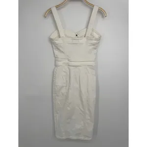 Ramy Brook Denim‎ Midi Dress 25/0 Ivory Button Front Sleeveless Utility Bodycon thumbnail 8