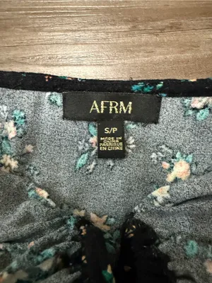 AFRM Cora Keyhole Floral Midi Dress Small Black Ditsy Floral Sold Out $118 thumbnail 3