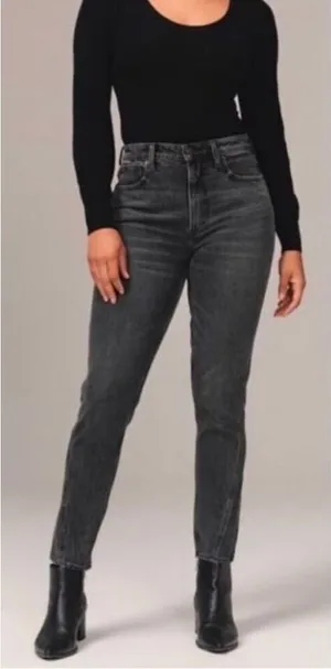 Abercrombie & Fitch curve love huge rise skinny black wash jeans size 28/6 short thumbnail 1