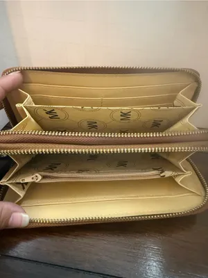 Michael Kors Saffiano Zip Wallet in Cognac Brown with Gold Hardware thumbnail 4