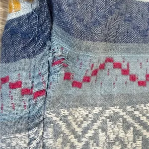 Vintage Beach V Neck Cotton Embroidered Boho Hippie Free Size Hooded Pullover thumbnail 6