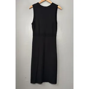 Ann Taylor Sleeveless Sweater Dress Size Small Black Preppy Classic Chic Midi thumbnail 6