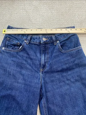 Mango Deep Indigo Wide-Leg Jeans Size 4 100% Cotton thumbnail 10