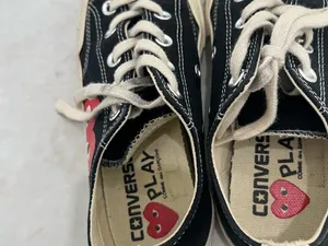 Comme Des Garçons PLAY x Converse Black Chuck Taylor Lace Up Sneakers Size 6 US thumbnail 8