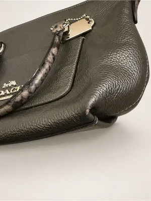 Coach Emma Small Crossbody Satchel Gunmetal Leather Snakeskin Bag Purse EUC thumbnail 4