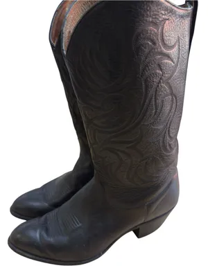 Tony Lama Black Leather Western Cowboy Boots Women’s 8 M Vintage USA Western GUC thumbnail 11