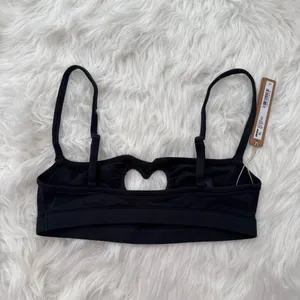 Skims Cotton Jersey Heart Scoop Bralette Soot Size XS thumbnail 7