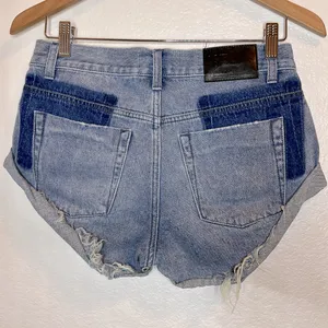 ONE X ONE Teaspoon High Waist Bandits Denim Shorts thumbnail 2