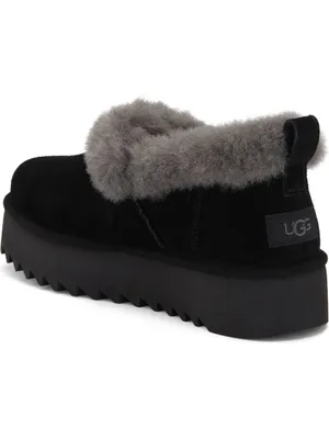 UGG Nita Genuine Shearling Slipper Black Gray Platform NWOB Women’s 9 thumbnail 2