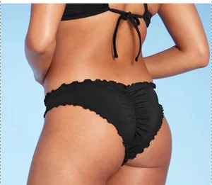 Black Bikini Set Shade & Shore ruffle pushup thumbnail 5