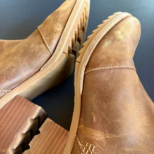Sorel Cate Chelsea Tan Leather Chunky Heel Boots Pull On Western Waterproof 6.5 thumbnail 6
