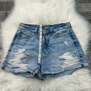 American Eagle Ripped High Rise Mom Shorts thumbnail 5