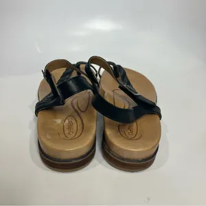 Aetrex Evie braided leather‎ sandals black womens size 41 thumbnail 4