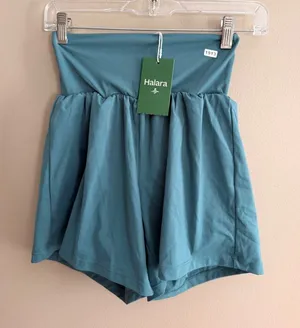 Halara S Long Womens High-Waisted Flow Shorts Small Teal Nylon Blend With Tags thumbnail 1