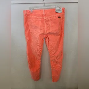Joe’s Jeans The High Water Skinny Corduroy Pants - Neon Coral Orange - Size 31 thumbnail 4