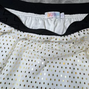 New LuLaRoe Womens Size Large Lucy Skirt White Gold Foil Diamond Lined Party thumbnail 7