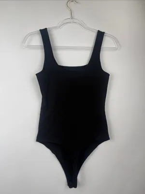 Abercrombie Soft AF Collection Black Tank Sleeveless Bodysuit Size Medium thumbnail 4