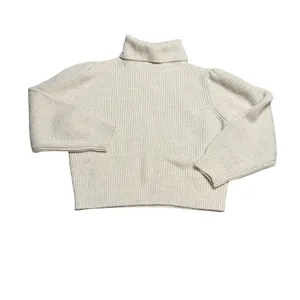 ✨🤍 J.Crew‎ Chunky Ribbed Turtleneck Puff Sleeve Sweater Size M 🤍✨ thumbnail 4
