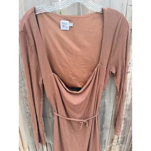 Princess Polly $65 Nolan Long Sleeve Square Neck Ribbed Mini Dress Brown Sz 18 thumbnail 4