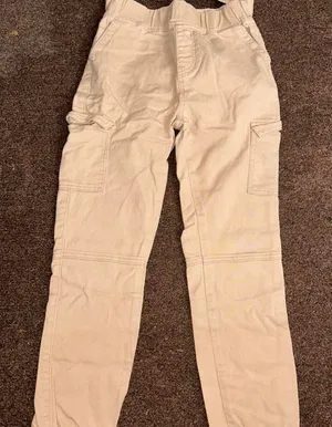 Unbranded Women's Cream and Tan Trousers thumbnail 1