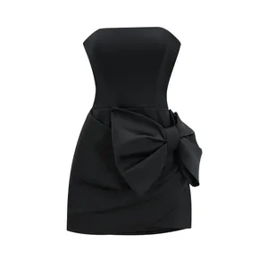 Miss Rosier‎ NEW Lanetta Bowknot Asymmetrical Mini Dress XS Classic Bridal thumbnail 4