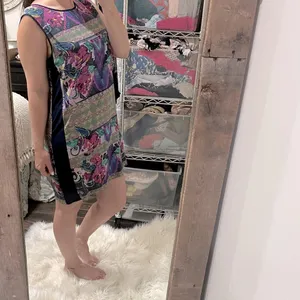Anthropologie Kachel silk floral sleeveless dress size 12 thumbnail 2