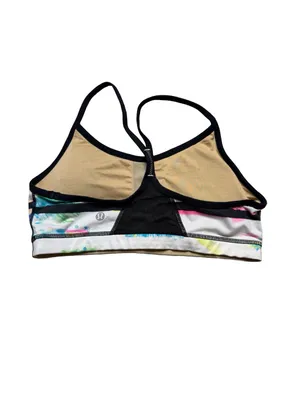 🌈 Lululemon Strappy‎ Sports Bra Size 6 Watercolor Stripe Yoga Workout Bra 🌈 thumbnail 3