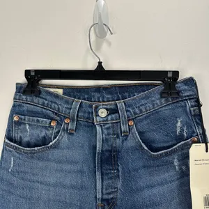 Levi's Premium 501 Original Cropped Womens Jeans High Rise Blue W 26 L 26 NWT thumbnail 8