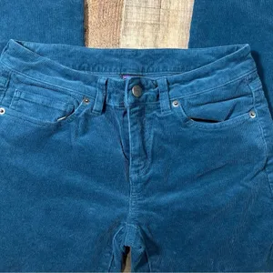 Patagonia Teal Blue Organic Cotton Corduroy Pants Women's 27 Short / 4 Straight thumbnail 3