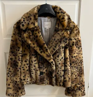 LOFT cropped faux fur jacket thumbnail 1
