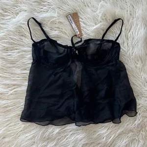 Skims Romance Babydoll Top Onyx Size Small thumbnail 4