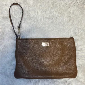 Michael Kors brown leather wristlet thumbnail 1