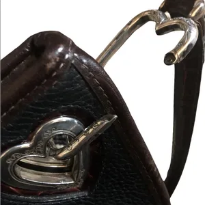 Brighton Pebble Leather Tortoise Shell Shoulder/Clutch Handbag Cut Outs Charm thumbnail 7