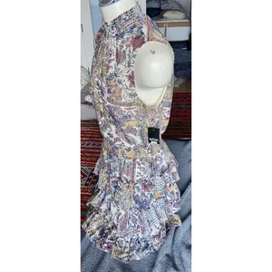 NWT MSK, Macy’s Slvlss Paisley Print Ruffle Dress, Sz M thumbnail 2