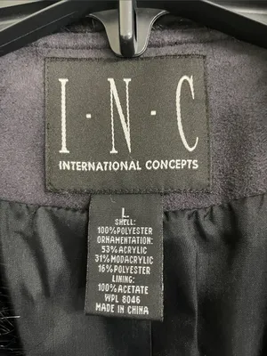 Vintage INC International Concepts Suede Penny Lane Fur Y2K Coat Large thumbnail 5