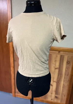 Hanes Beige short sleeve Basic tee thumbnail 1