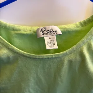 Lilly Pulitzer VINTAGE Shirt Womens Large Green Preppy Knit Tank Top thumbnail 3