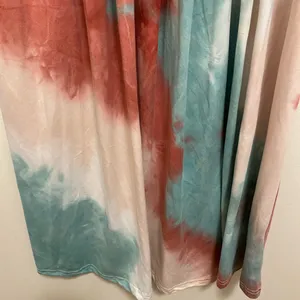 Emery Rose Womens Tank Mini Dress L Large Pastel Tie Dye Teal & Rust Beach thumbnail 2