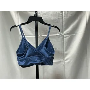 Aerie Bralette Women's M Blue Lace Trim Wireless Longline Adjustable Straps NWT thumbnail 2