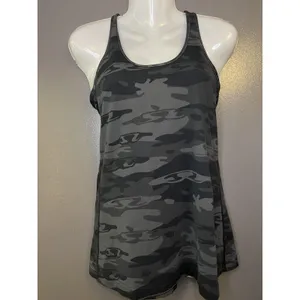 Lululemon Tank Top Womens Medium Gray Camo Racerback Relaxed Fit Yoga Athletic thumbnail 2