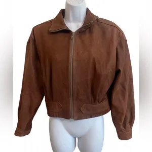 Jolly Lumbuck Leather Jacket Womens Size Xs Brown Zip Up Jackson Hole Wyoming thumbnail 2