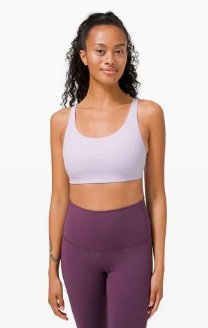 NWT lululemon in alignment straight strap bra light support C/D cups in lavender dew thumbnail 1