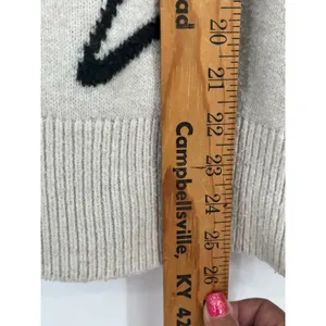 Aerie Star Oversized Sweater Women L/XL Oatmeal Heather Black Star‎ Cozycore thumbnail 4