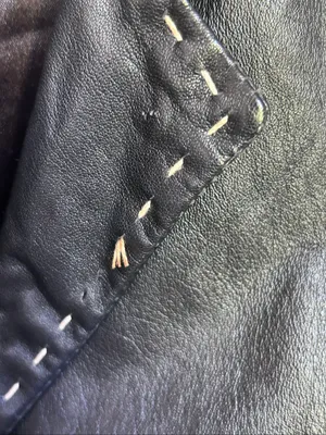 Vintage Style & Co Collection Petite Black Leather Whip stitching Jacket S thumbnail 10