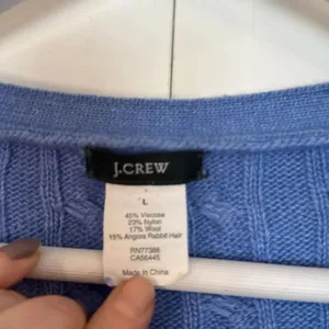 J.Crew Vintage wool angora blend cableknit cardigan sweater large thumbnail 4