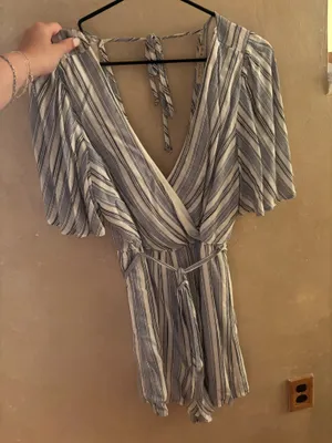 blue and white romper Size M thumbnail 1