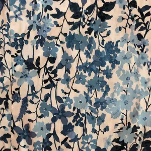 Tommy Hilfiger nwt size medium Blue Floral Knot-Front Puff Sleeve Top thumbnail 2