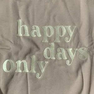 Le Lis Happy Days Only Embroidered Fleece Sweatshirt NWT S Oversized Cocoa Brown thumbnail 7