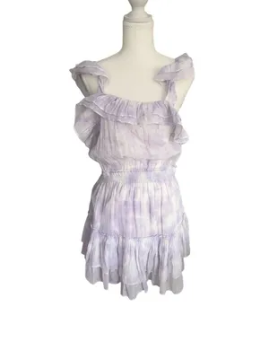 LOVESHACKFANCY Natasha Purple White Ombré Tie Dye Dress Size Medium thumbnail 4
